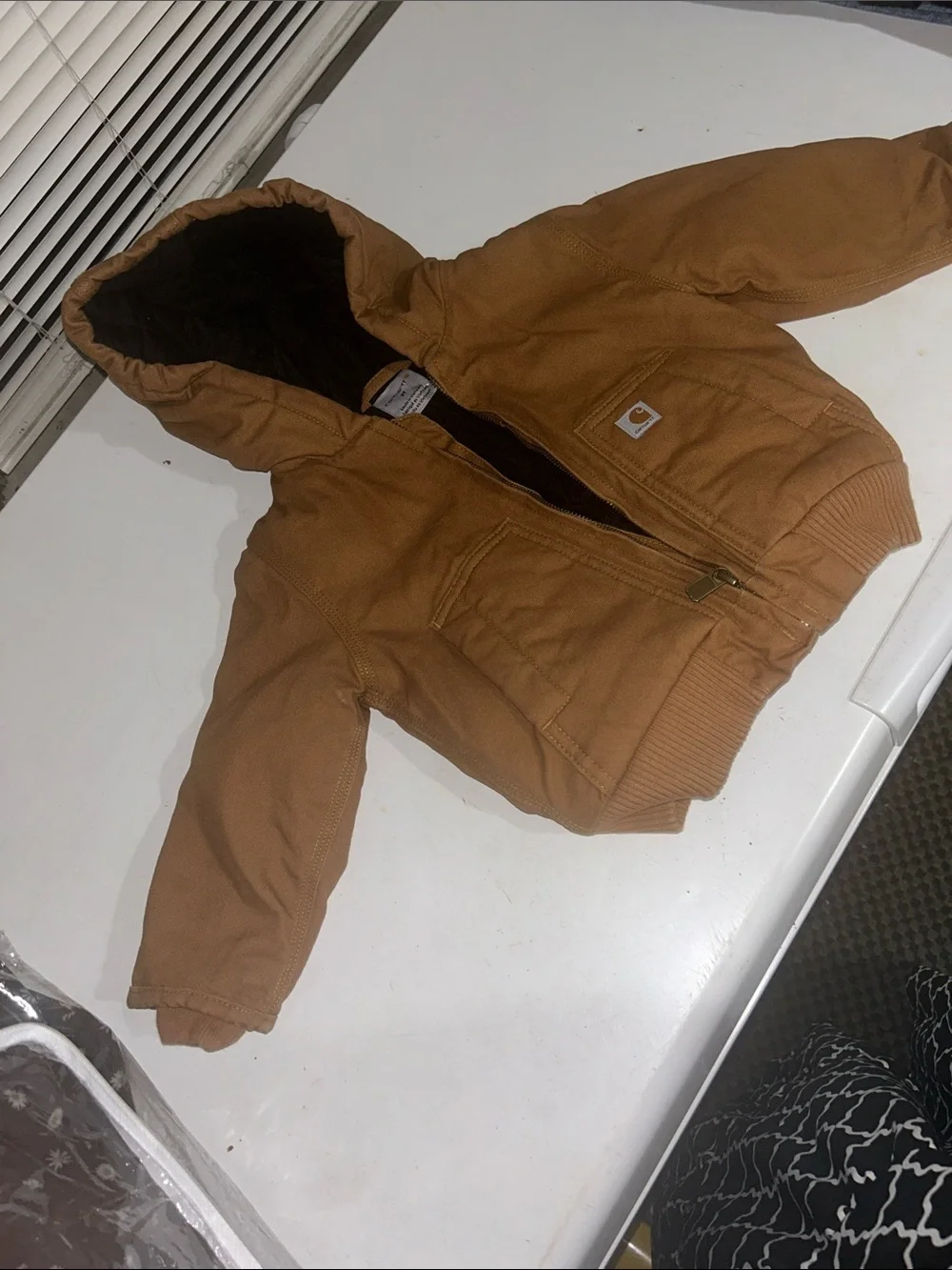 Carhartt Kids Caramel Hooded Work Jacket 070726